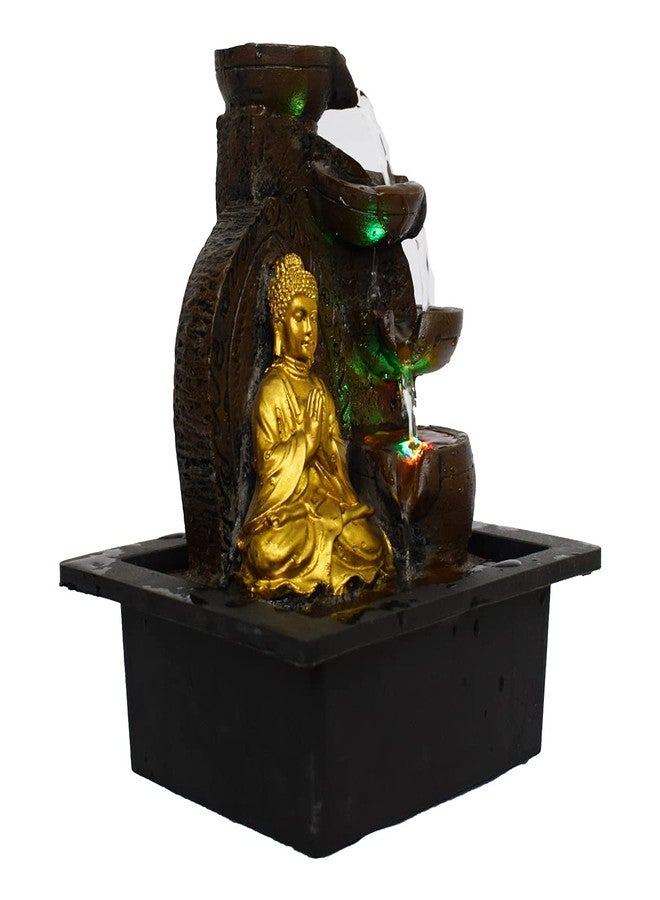 بريوفي نافورة شلال بريوفي، ديكور منزلي داخلي، مصنوعة من مادة البولي ريزين، نوافير مياه داخلية/خارجية مزودة بإضاءة LED، ديكور منزلي، ديكور غرفة المعيشة، هدية عيد ميلاد، (FN38) (التصميم 5) - Image 4